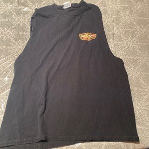 Ron Jon black cut off t shirt